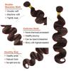 P1B/99J Burgundy Body Wave Bundles Human Hair 3 Bundles,10 12 14 inch 300g view 4