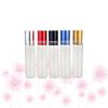 MOBUTOFU 5Pcs 10Ml Glass Roller Ball Bottles Essential Oil Refillable Subpackaging Containers with Frosted Finish for Travel and Cosmetic Use view 3
