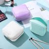 CHILDWEET Waterproof Nylon Makeup Bags Set of 3 Zipper Pouches in Beige Mint Green and Purple Travel Organizer Cosmetic Bags for Women Period and Napkin Storage view 4