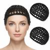 2Pcs Hair Nets For Sleeping Women Shower CapsMesh Crochet Hair Wrap Wig Grip Cap Soft Knit Weave Snood Hat Reusable Breathable Bonnets Hairnet for WomenSuitable for Long Curly Hair view 1