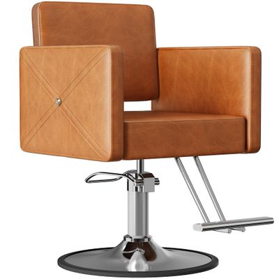 LOUVIXA Barber Chairs for Hair Stylist, Height Adjustable Hydraulic Salon Chair, 360 Degrees Rotation, Multi-Function Shampoo Chair for Salon Home Barbershop (Brown)