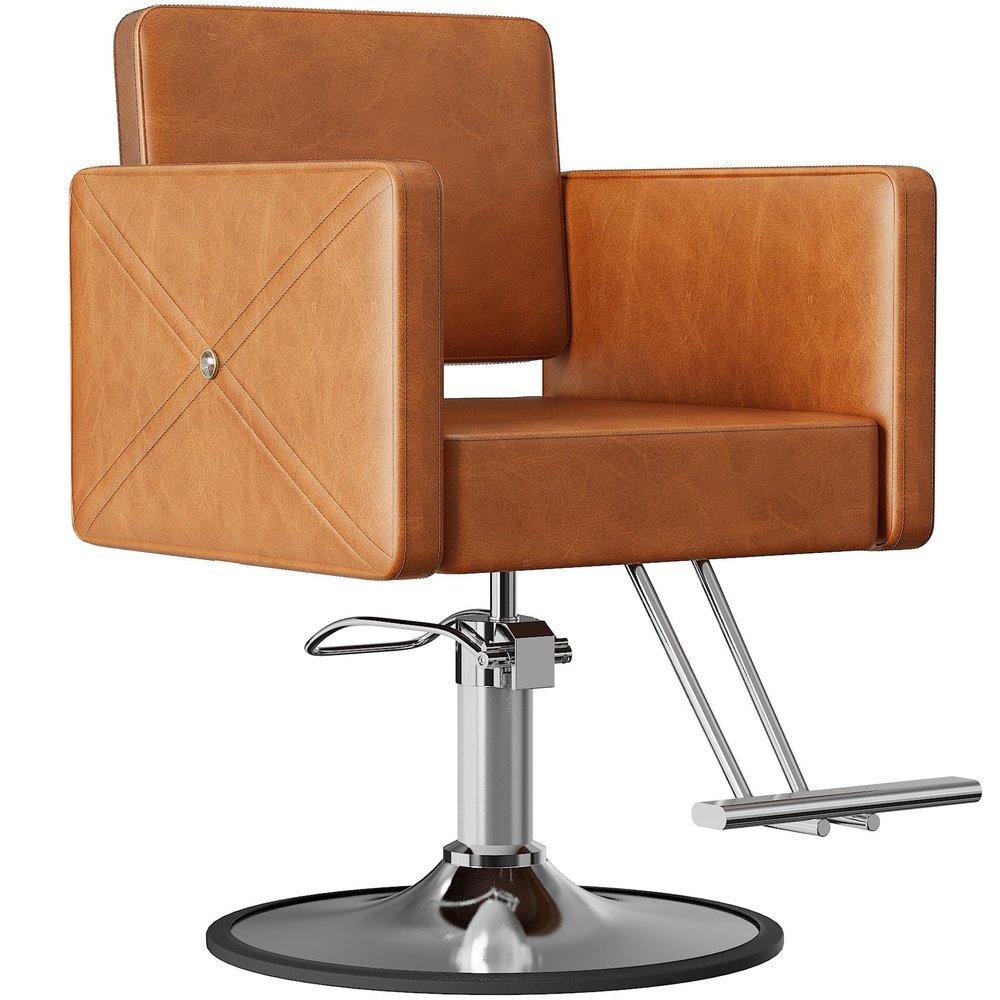 LOUVIXA Barber Chairs for Hair Stylist, Height Adjustable Hydraulic Salon Chair, 360 Degrees Rotation, Multi-Function Shampoo Chair for Salon Home Barbershop (Brown)