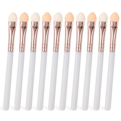 10pcs Professional Eyeshadow Applicators, Eyeshadow Sponge Applicator Reusable Eyeshadows Brush Eye Shadow Applicator Sticks Blendable Eyeshadows Applicators For Lady Women Makeup (3.5inch, White)