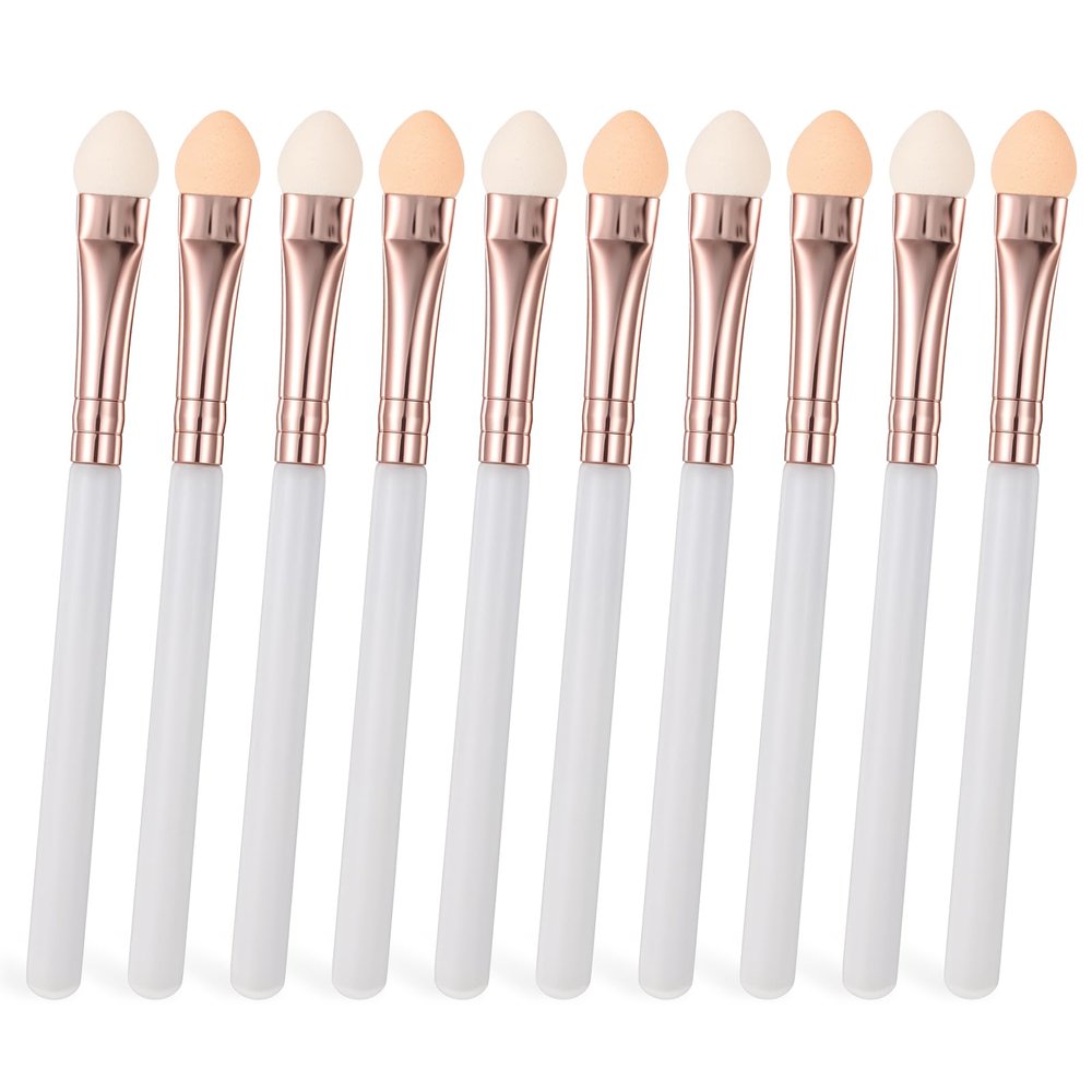 10pcs Professional Eyeshadow Applicators, Eyeshadow Sponge Applicator Reusable Eyeshadows Brush Eye Shadow Applicator Sticks Blendable Eyeshadows Applicators For Lady Women Makeup (3.5inch, White)