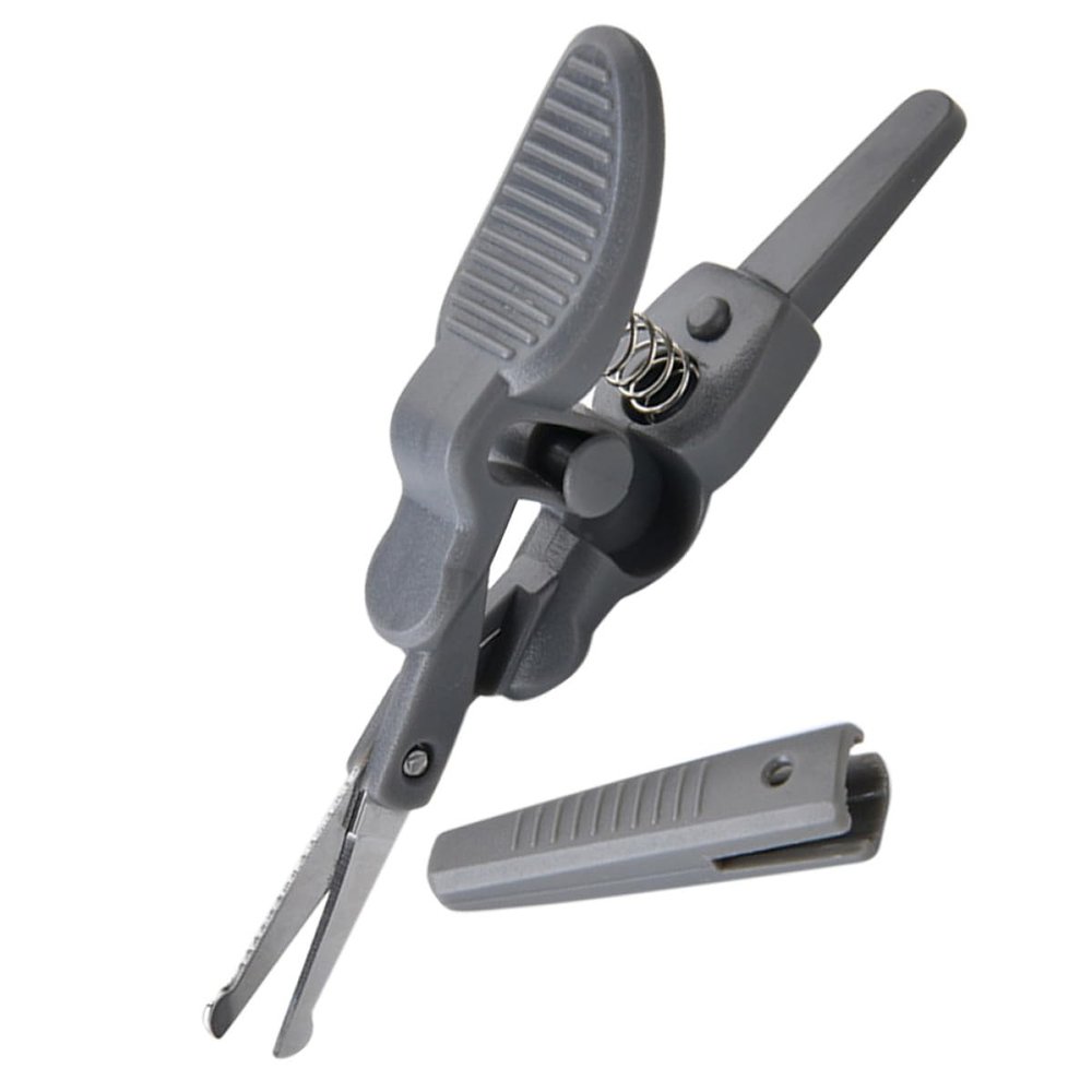 PENIKOKO Stainless Steel Beard Scissors Small Facial Hair Trimmer for Men Mustache and Eyebrow Grooming Personal Care Tool Gray Single