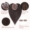 Hairro 100% Human Hair Topper No Bangs, Real Clip in Hair Hairpieces for Women, 3.94x4.72" Silk Base for Thinning Receding High Hairline, 12 Inch Natural Black Side Part view 3