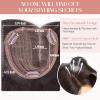 Hairro 100% Human Hair Topper No Bangs, Real Clip in Hair Hairpieces for Women, 3.94x4.72" Silk Base for Thinning Receding High Hairline, 12 Inch Natural Black Side Part view 4