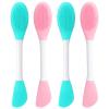 2 in Silicone Face Scrubber Pore Brushs 4 PCS Facial Cleansing Brush Face Scrub Brush for Exfoliating Massaging Remove Blackheads Applicator for Mud Makeup Skincare Removal Body Lotion DIY Mask Clay view 1