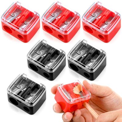 6 Pcs Eyebrow Pencil Sharpener, Lip Liner & Eyebrow Eyeliner Sharpener Set, Makeup Pencil Sharpeners, Dual Hole with Stainless Steel Blades, Multi-Color Cosmetic Manual Tools for Women Eye Pencils