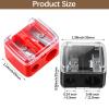 6 Pcs Eyebrow Pencil Sharpener, Lip Liner & Eyebrow Eyeliner Sharpener Set, Makeup Pencil Sharpeners, Dual Hole with Stainless Steel Blades, Multi-Color Cosmetic Manual Tools for Women Eye Pencils view 2