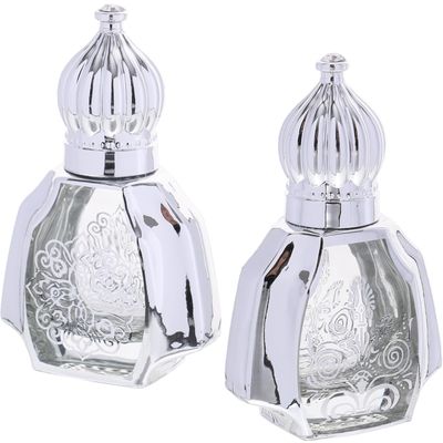 SMASOLO 2Pcs 10Ml Portable Glass Roll on Bottles for Perfume and Essential Oils, Empty Refillable Aroma Bottles for Travel and Household Use