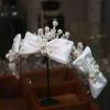 OOOOYCYHT Silvery Rhinestone Headpiece Wedding Tiara Bridal Accessory for Women Wedding Hair Pieces for Brides Hair Accessories (White2) view 3