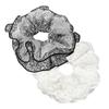 Gsohyim Soft Large Scrunchies for Women: Oversized Gingham & Lace Hair Ties - Extra Big Hair Scrunchies for Thick Curly Long Hair - Lace Elastic Ponytail Holders 2Packs view 1