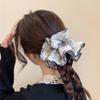 Gsohyim Soft Large Scrunchies for Women: Oversized Gingham & Lace Hair Ties - Extra Big Hair Scrunchies for Thick Curly Long Hair - Lace Elastic Ponytail Holders 2Packs view 4