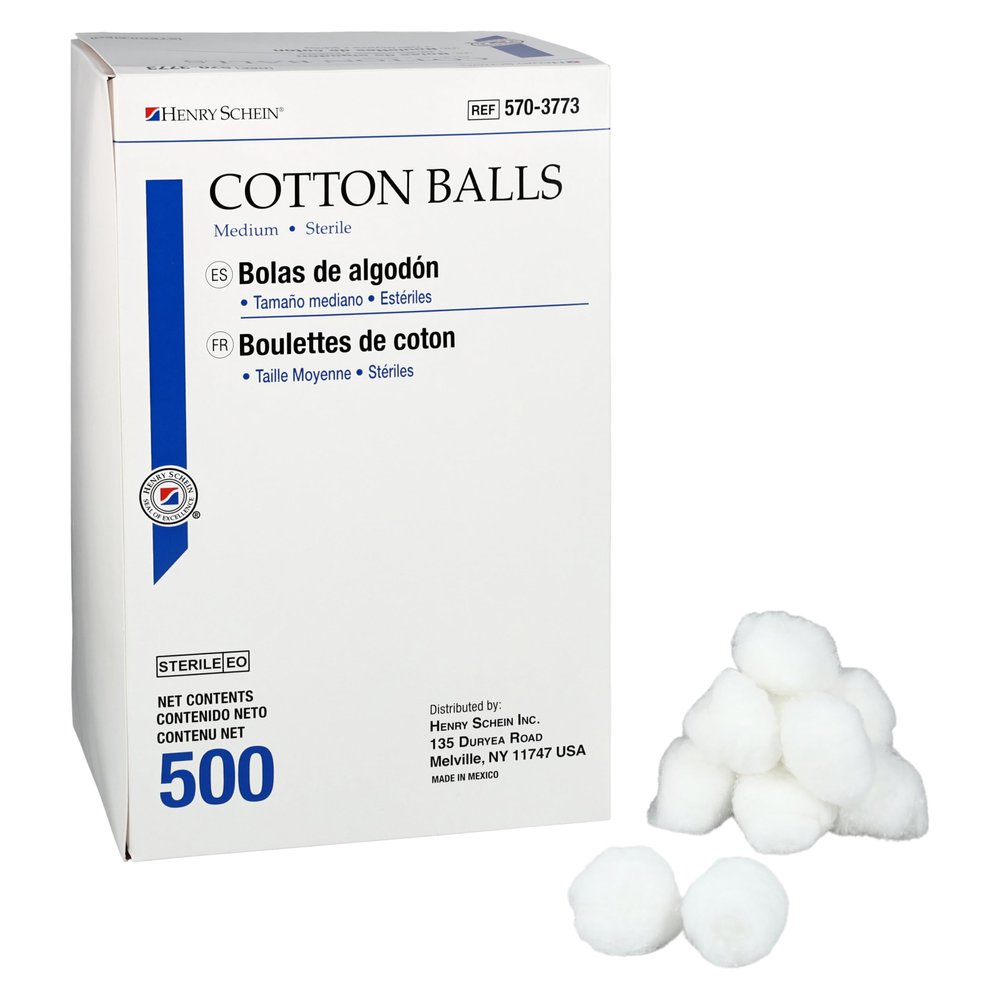 Henry Schein Medium Cotton Rolls, 1.5", Non-Sterile, Absorbent, 500 Ct