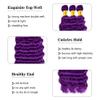 Human Hair Bundles 24 26 28 Inch Purple Deep Wave Bundles,300 Gram view 2