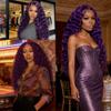Human Hair Bundles 24 26 28 Inch Purple Deep Wave Bundles,300 Gram view 3