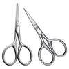 GOOHOCHY 2Pcs Stainless Steel Beard Scissors and Eyebrow Trimming Scissors for Men and Women, Sharp Pointed and Rounded Tips for Precise Face Hair Grooming and Eyebrow Shaping view 1