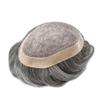 Right Hair Fine Mono Lace Mens Toupee Human Hair Poly Coat Natural Mens Hair Piece Lightweight Hair System for Men Monofilament Wig 7"x9" #1B60 Off Black+60% Grey view 3