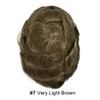 Right Hair Fine Mono Lace Mens Toupee Human Hair Poly Coat Natural Mens Hair Piece Lightweight Hair System for Men Monofilament Wig 6"x8" #7 Very Light Brown view 2