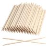 100 Pcs Wooden Sticks for Nails, 4.5 Inch Double Sided Wood Cuticle Pusher Tool Disposable Wood Nail Stick view 1