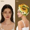 Chintiz Microfiber Hair Towel Wrap for Women - Sunflower Bee Fast Drying Super Absorbent Anti-Frizz Head Hair Towels - Elastic Loop Design Soft Turbans for Wet Long, Curly, Thick Hair view 3