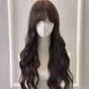 TINAIWAN Gentle Korean Style Body Wave Long Curly Wig with Air Bangs, Natural Looking Synthetic Hair(Light brown) view 2