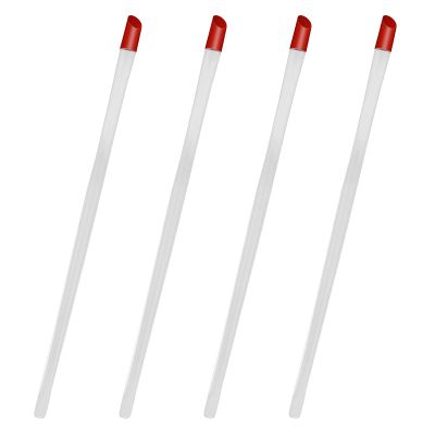 4 PCS Rubber Cuticle Pusher Cleaner, 17cm Dual-Ended Rubber Tip Cuticle Pusher, Nail Art Tool with Red Hard Tip and Plastic Handle for Hand Foot Nail Care, Reusable Manicure Stick Cleaner