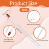 4 PCS Rubber Cuticle Pusher Cleaner, 17cm Dual-Ended Rubber Tip Cuticle Pusher, Nail Art Tool with Red Hard Tip and Plastic Handle for Hand Foot Nail Care, Reusable Manicure Stick Cleaner view 2