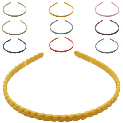 GALPADA 10Pcs Synthetic Hair Braided Headbands with Teeth Plaited Wig Hair Hoops for Women Daily Wear and Styling Accessories