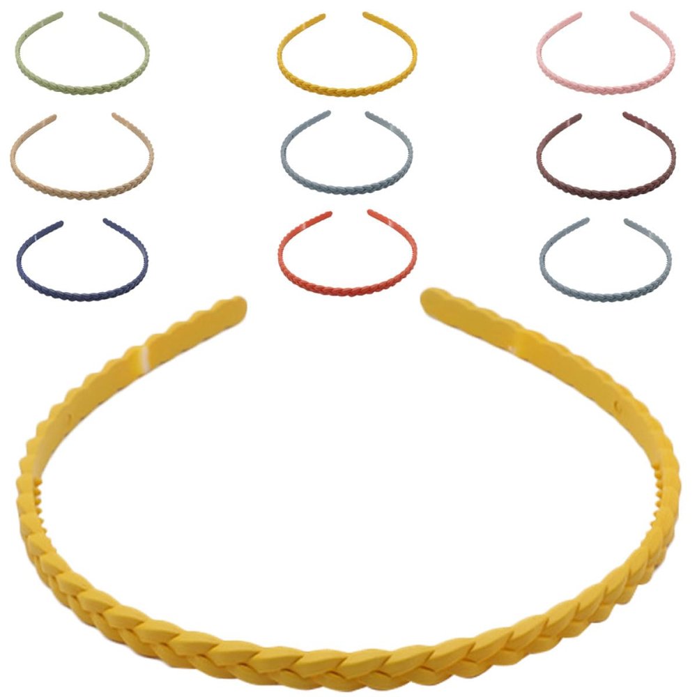 GALPADA 10Pcs Synthetic Hair Braided Headbands with Teeth Plaited Wig Hair Hoops for Women Daily Wear and Styling Accessories