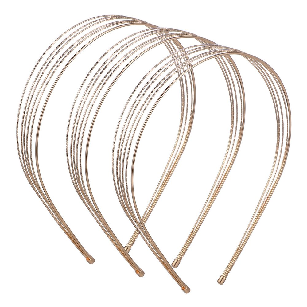 LIFKOME 3Pcs Thin Multi-Layer Metal Hair Bands Wire Headbands for Women Bridal Wedding Decorative Hair Accessories