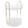 TOBBOMEY Rotating 2-Tier Makeup Organizer and Skincare Storage Rack, High Capacity Cosmetic Holder for Bathroom Vanity Countertop, Perfume Display Stand for Women view 1