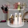 TOBBOMEY Rotating 2-Tier Makeup Organizer and Skincare Storage Rack, High Capacity Cosmetic Holder for Bathroom Vanity Countertop, Perfume Display Stand for Women view 4