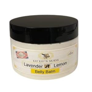 Lu Lu's Suds Lavender Lemon Belly Balm, Whipped Body Moisturizer with Vitamin E and Essential Oils, 4 oz. (4oz, Lavender lemon)
