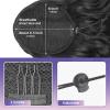 Ponytail Extension Drawstring Ponytail for Black Women, Afro Kinky Curly Ponytails Synthetic Hair Extensions, Human Hair Feeling Pony Tails Hairpiece for Daily Use (Black, Curly Ends-1-24Inch) view 3