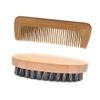Beard Brush for Men, 4.5" Wood Pocket Travel Small Soft Natural Boar Bristle Brush with Comb,Men Beard Grooming Kit,Handmade Mustache Brush for Father,Dad,Men,Boyfriend,Husband view 2
