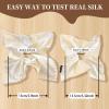 French Satin Pearl Scrunchie, Square Scarf Style Hair Tie with Fine Workmanship, High Elastic Accessory (White) view 3