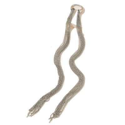 Silver Color Chain Hairpins Set For Women - Long Tassel Braid Headband Jewelry For Festivals And Weddings
