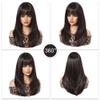 Nuxovin Brown Real Hair Wigs Long Straight with Fringe Ombre Wigs Human Hair Heat Resistant for Daily and Party Use (18 inch,Brown) view 2