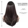 Nuxovin Brown Real Hair Wigs Long Straight with Fringe Ombre Wigs Human Hair Heat Resistant for Daily and Party Use (18 inch,Brown) view 4