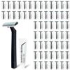 Lomgwumy Disposable Razors Bulk, With Shaving Cream, Black (60-PACK) view 1