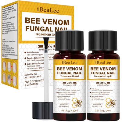 Bee Venom Toenail Treatment Extra Strength, Nail Treatment with 25% Undecylenic Acid, Nail Repair with Tea Tree Oil for Yellow, Thick, Damaged, Discolored Toe Nail & Fingernails-Y03