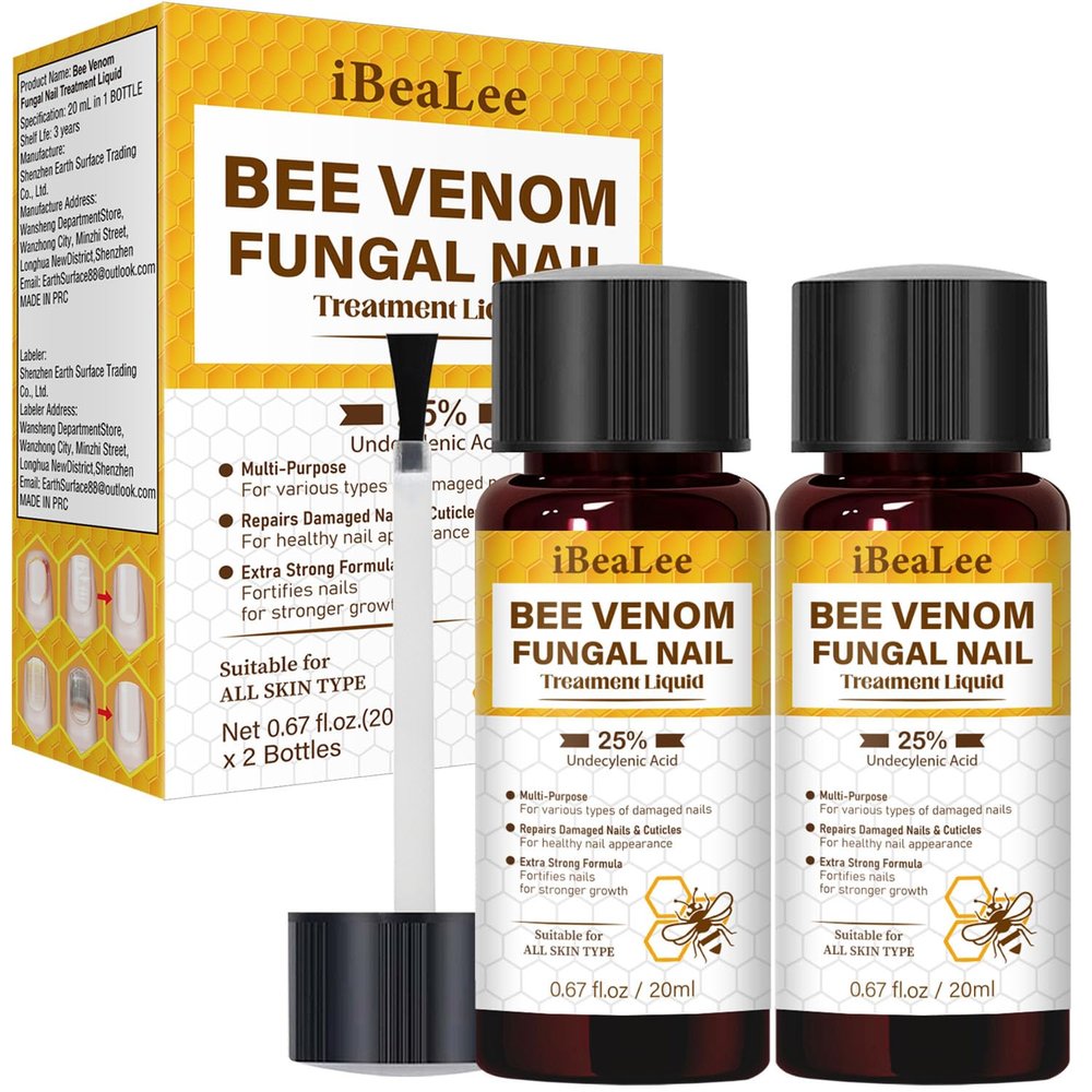 Bee Venom Toenail Treatment Extra Strength, Nail Treatment with 25% Undecylenic Acid, Nail Repair with Tea Tree Oil for Yellow, Thick, Damaged, Discolored Toe Nail & Fingernails-Y03