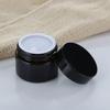 VILLCASE 6pcs 20g Amber Glass Cream Bottles with Black Lids and Pull Tabs Refillable Face Cream Containers Travel Cosmetic Jars for Ointments view 3