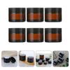 VILLCASE 6pcs 20g Amber Glass Cream Bottles with Black Lids and Pull Tabs Refillable Face Cream Containers Travel Cosmetic Jars for Ointments view 4