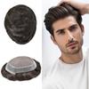 FNY HAIR Toupee for Men Real Human Hair Durable Fine Mono Poly Skin Hair Replacement System for Mens Hairpieces Toupee Natural Hairline 7''X10'' 120% #2 Darkest Brown view 1