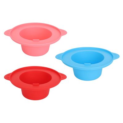 Silicone Wax Melting Bowl, Wax Warmer Replacement Pot, 3pcs Non Stick Wax Heating Liner with Wide Margin for Hair Removing, Safe for Microwave Oven and Dishwasher