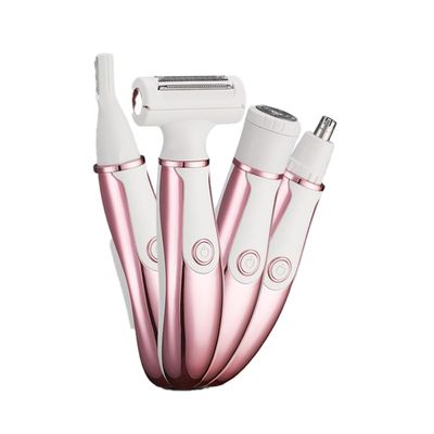 RYTM Four-in-one Electric Hair Remover, Facial Hair Remover, Shaver, Ladies Hair Remover, Smooth Hair Remover, Suitable for Facial Bikini Legs and arms. (Pink and White)