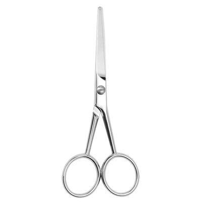 ABOOFAN Stainless Steel Beard Scissors with Teeth Anti-slip Grooming Scissors for Men Mustache Trimming Facial Hair Care Silver